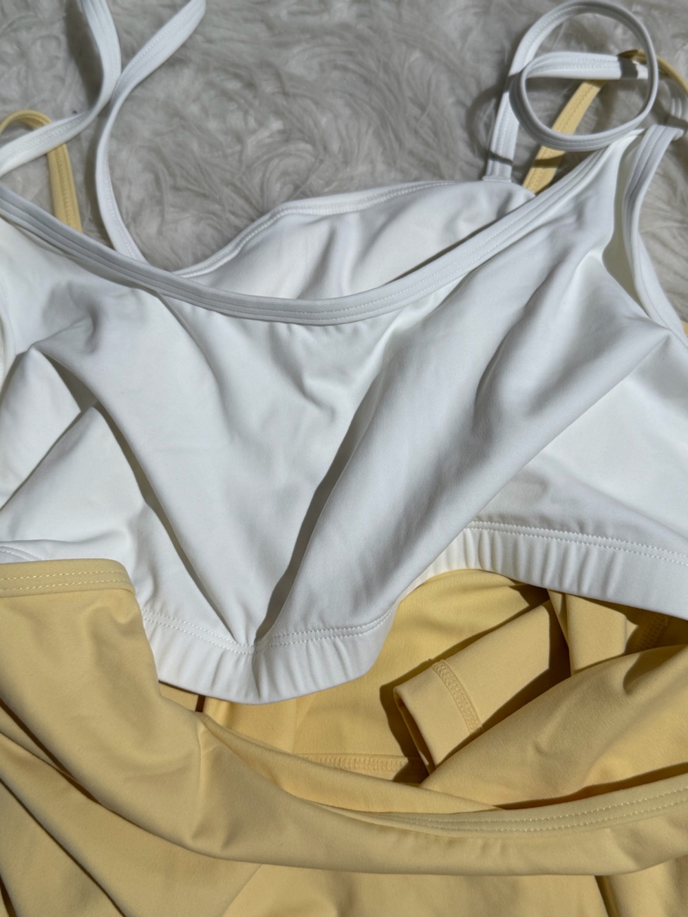 NEW Set Active XL Butter Yellow Matching Set Shorts Sports Bra Tank Top Workout - Picture 10 of 12